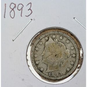 1893 Liberty Head V Nickel – VG Grade, Vintage U.S. 5¢ Coin